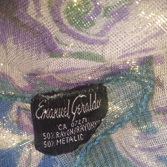Emanuel Geraldo floral with gold threads scarf - Picture 4 of 4